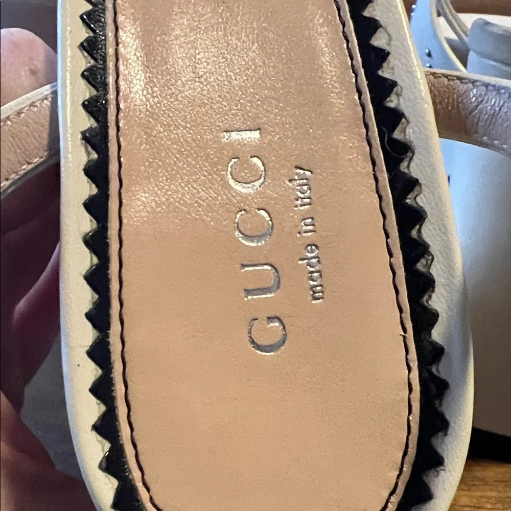 Gucci Cream Platform Sandals double G